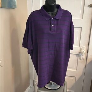 Purple Striped Men's Polo Shirt